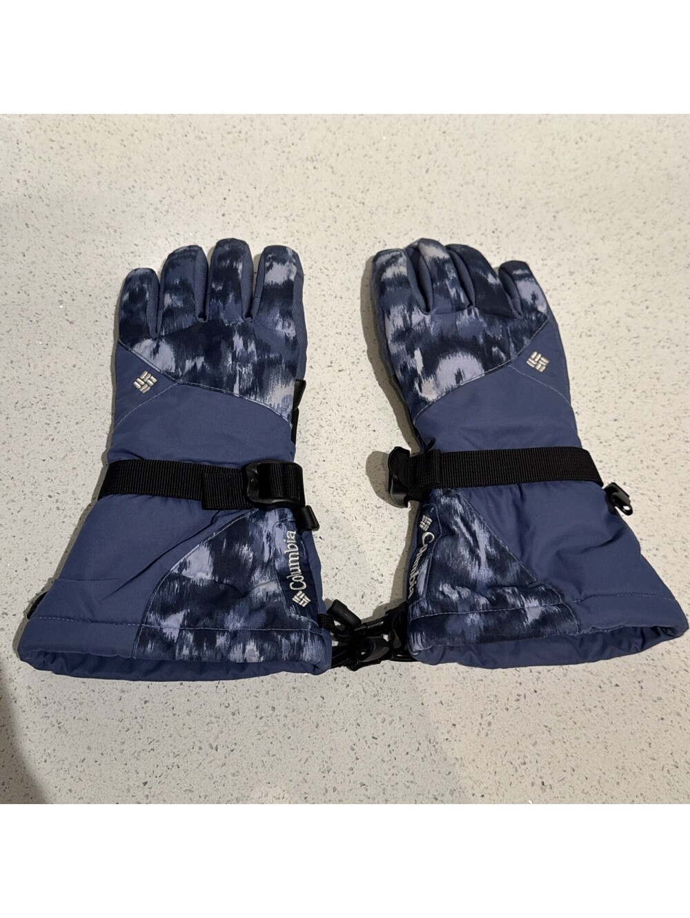 Columbia Women’s Whirlibird II Ski Gloves Medium Blue Tie Dye Pattern Omni-Heat